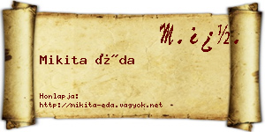 Mikita Éda névjegykártya
